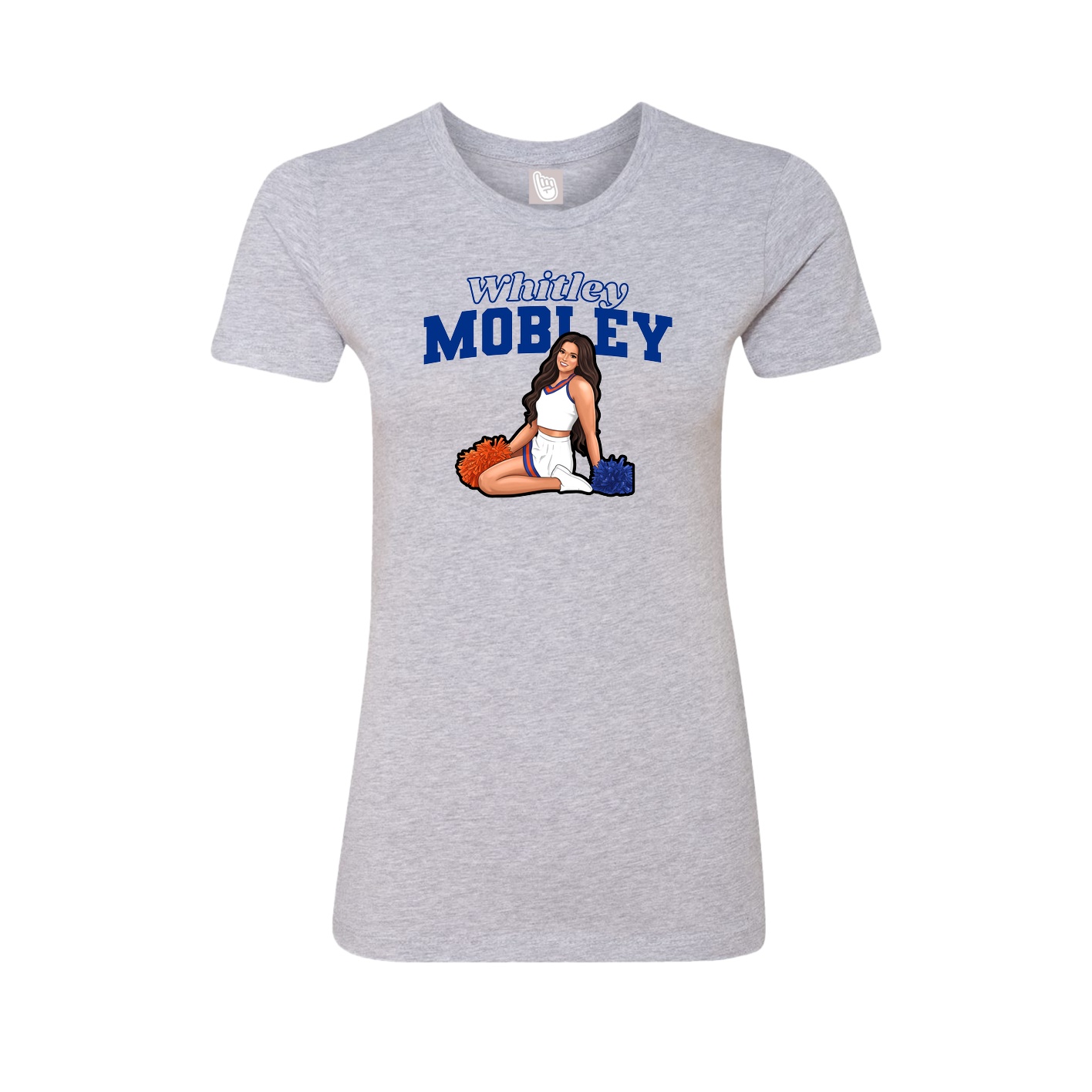 Fitted Women's Tee — Name Arch in Grey