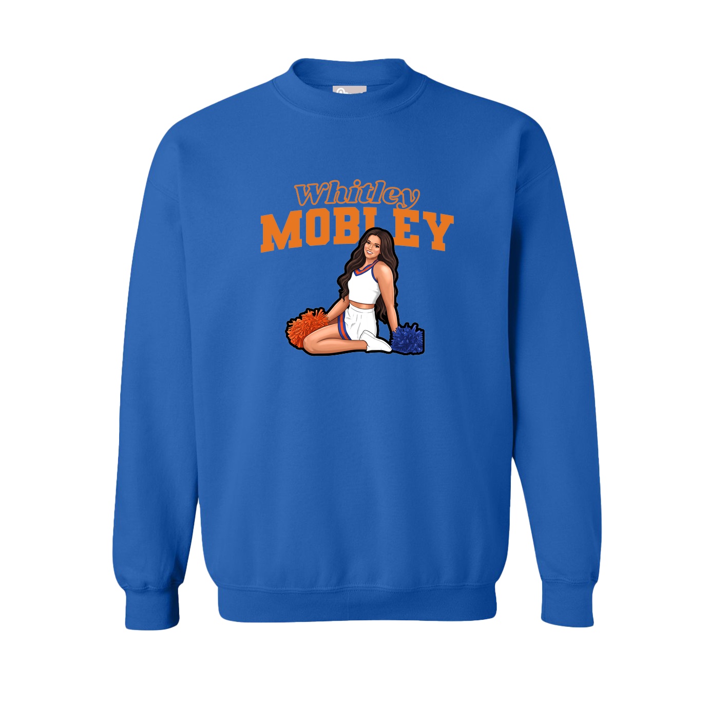 Fleece Crew — Name Arch in Royal