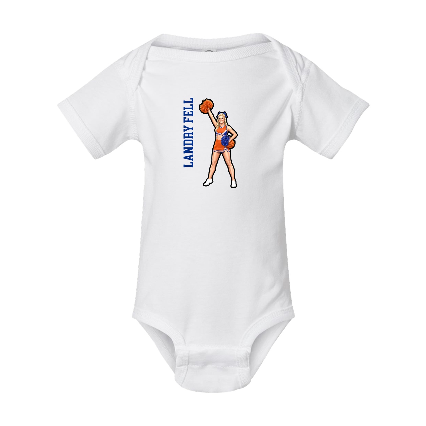 Baby Onesie — Name Vertical in White
