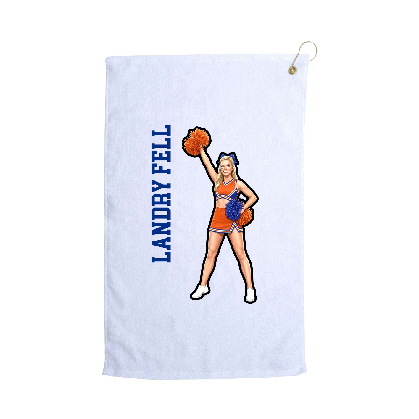 Golf Towel — Name Vertical in White