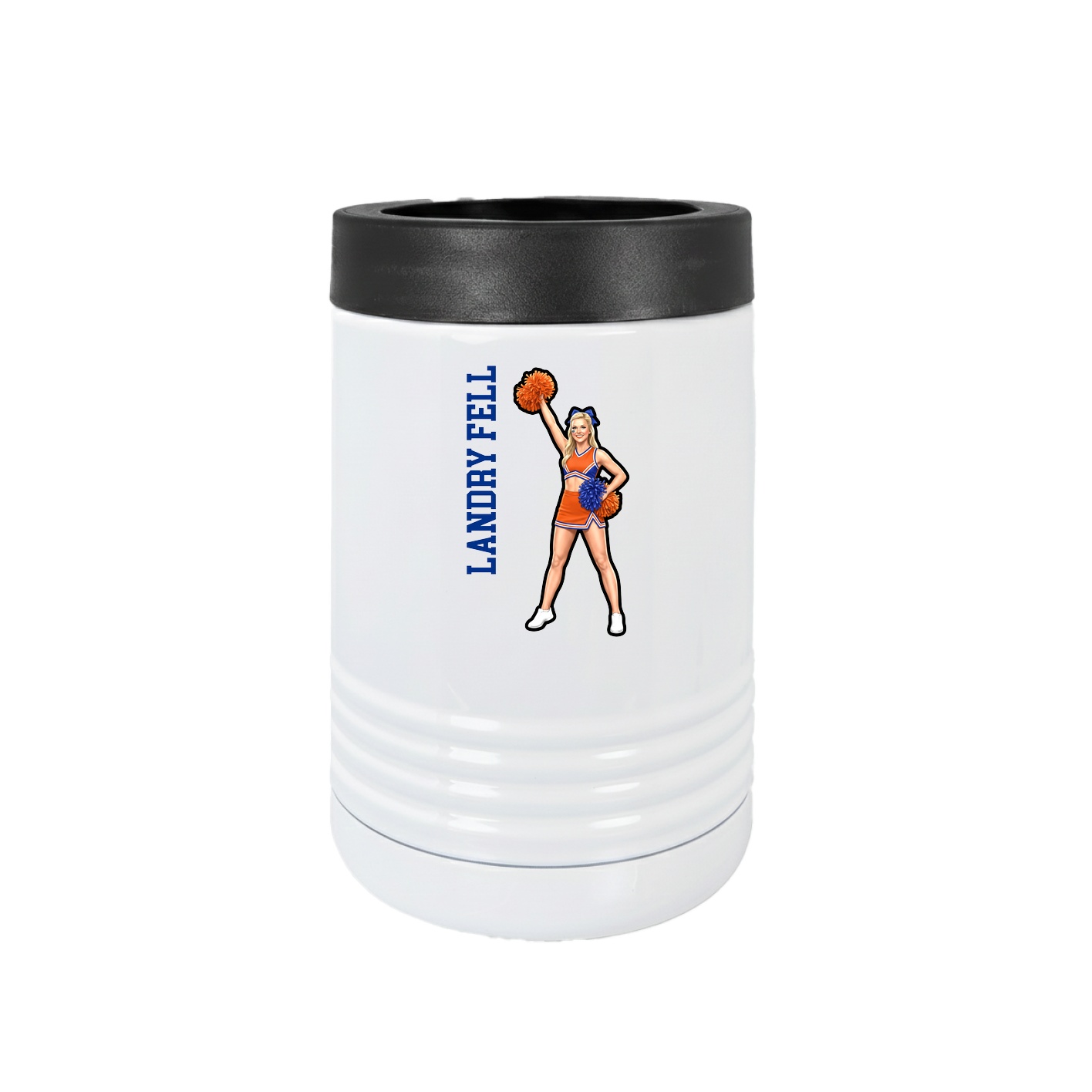 Beverage Holder — Name Vertical in White