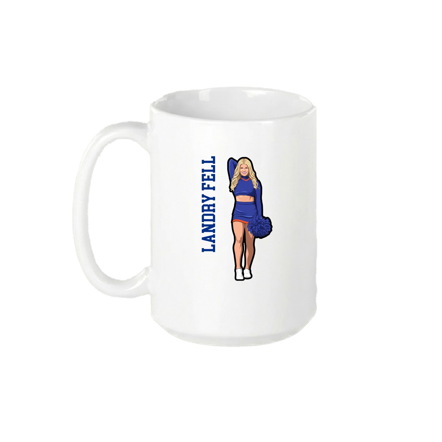 15oz Coffee Mug — Name Vertical in White