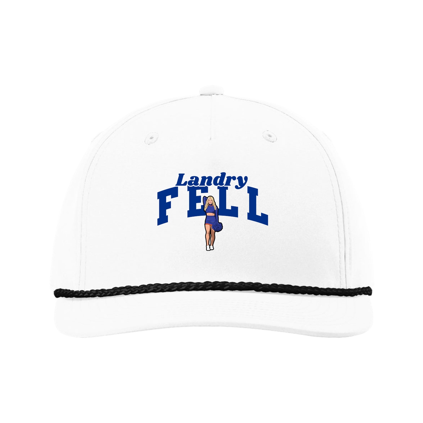 Five-Panel Classic Rope Cap — Signature Arch in White