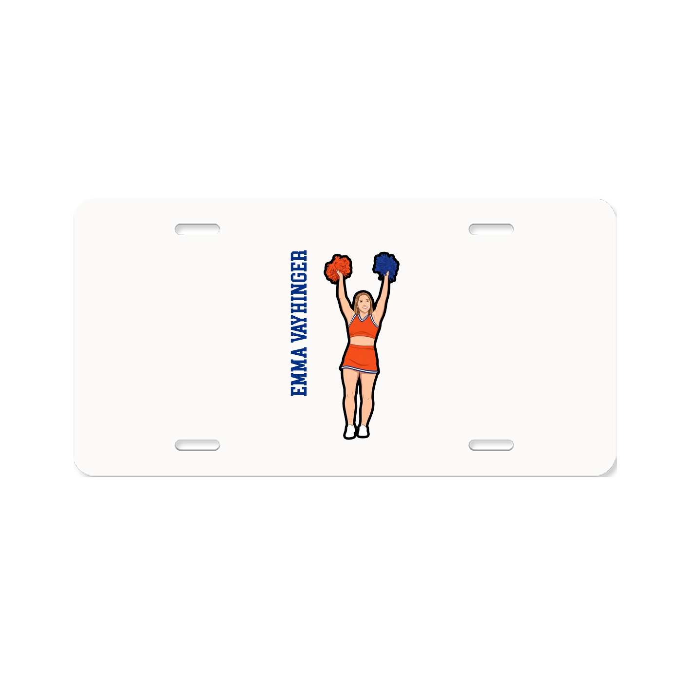 License Plate — Name Vertical in Classic