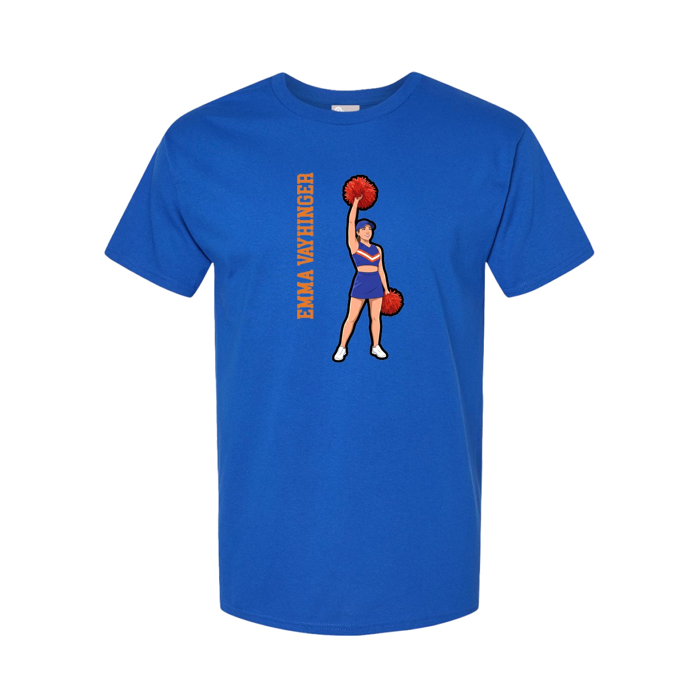 Youth Tee — Name Vertical in Royal