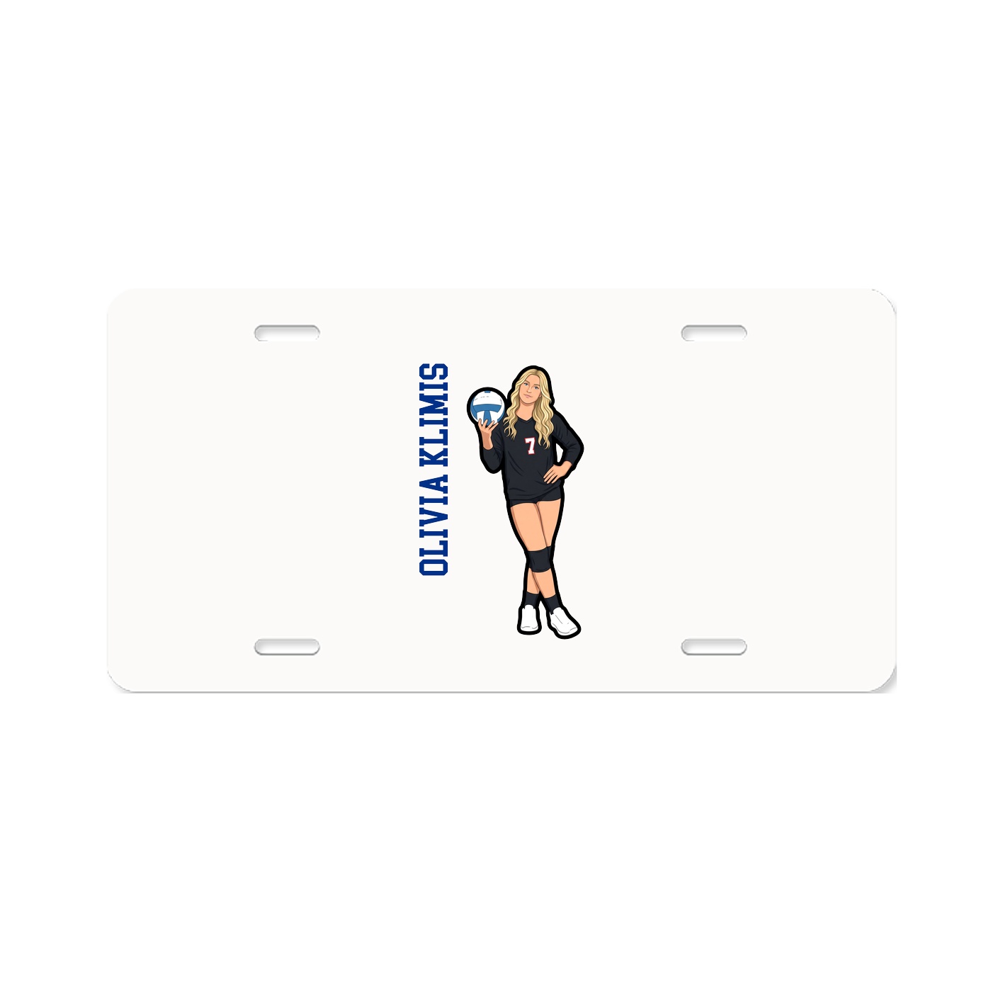 License Plate — Name Vertical in Classic