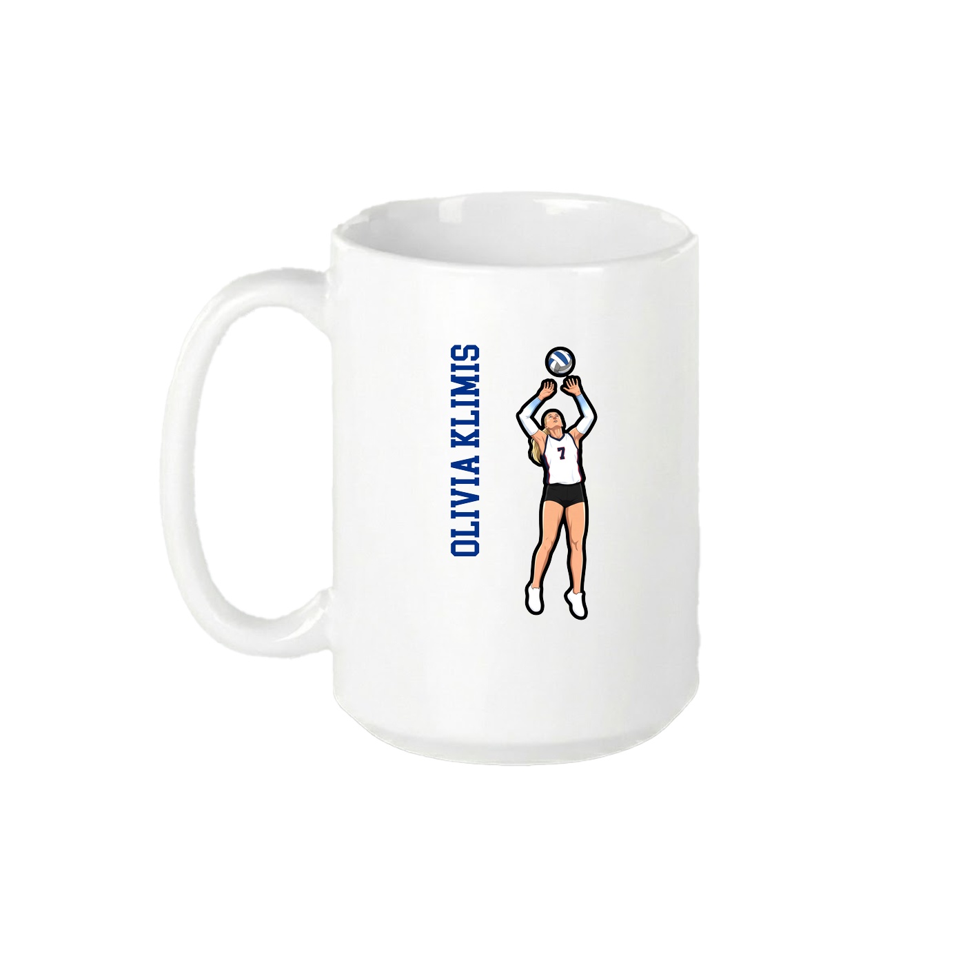 15oz Coffee Mug — Name Vertical in White