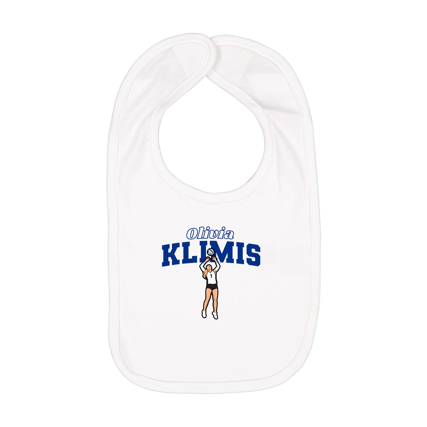 Infant Bib — Name Arch in White