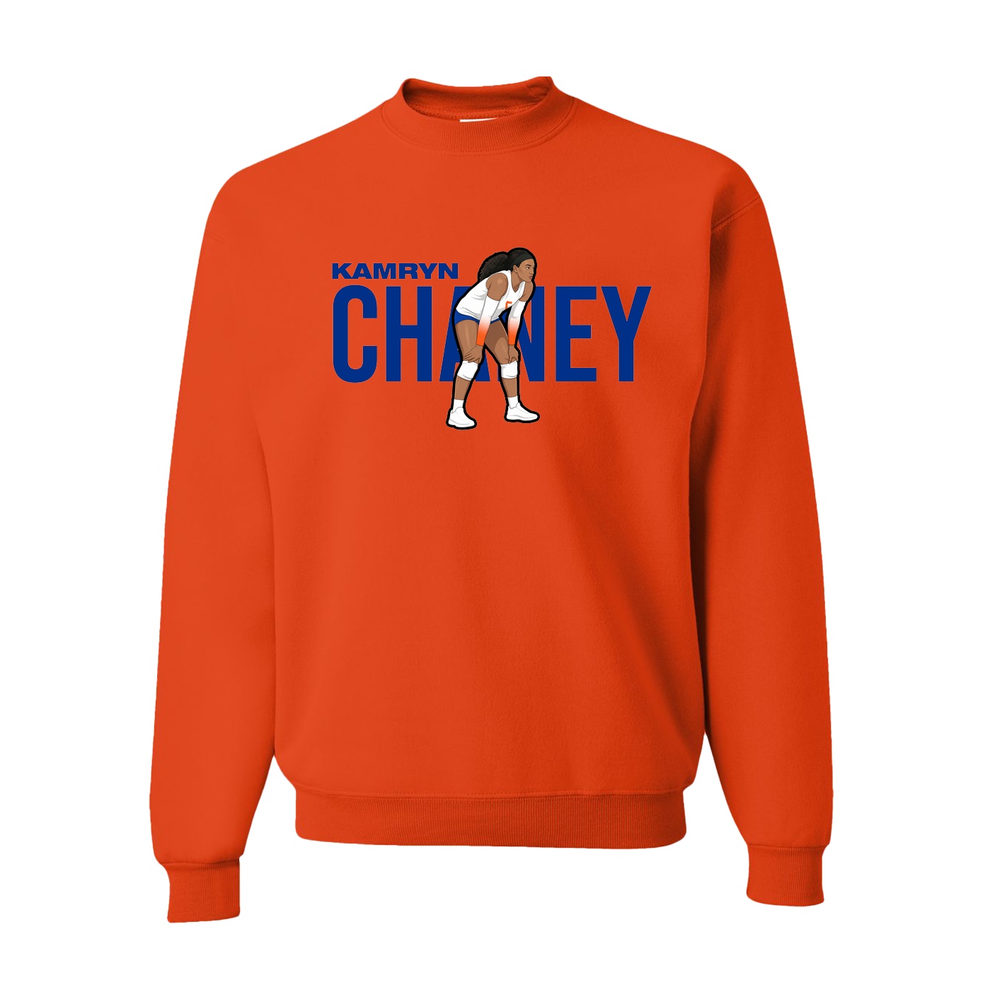 Fleece Crew — Player Name in Orange
