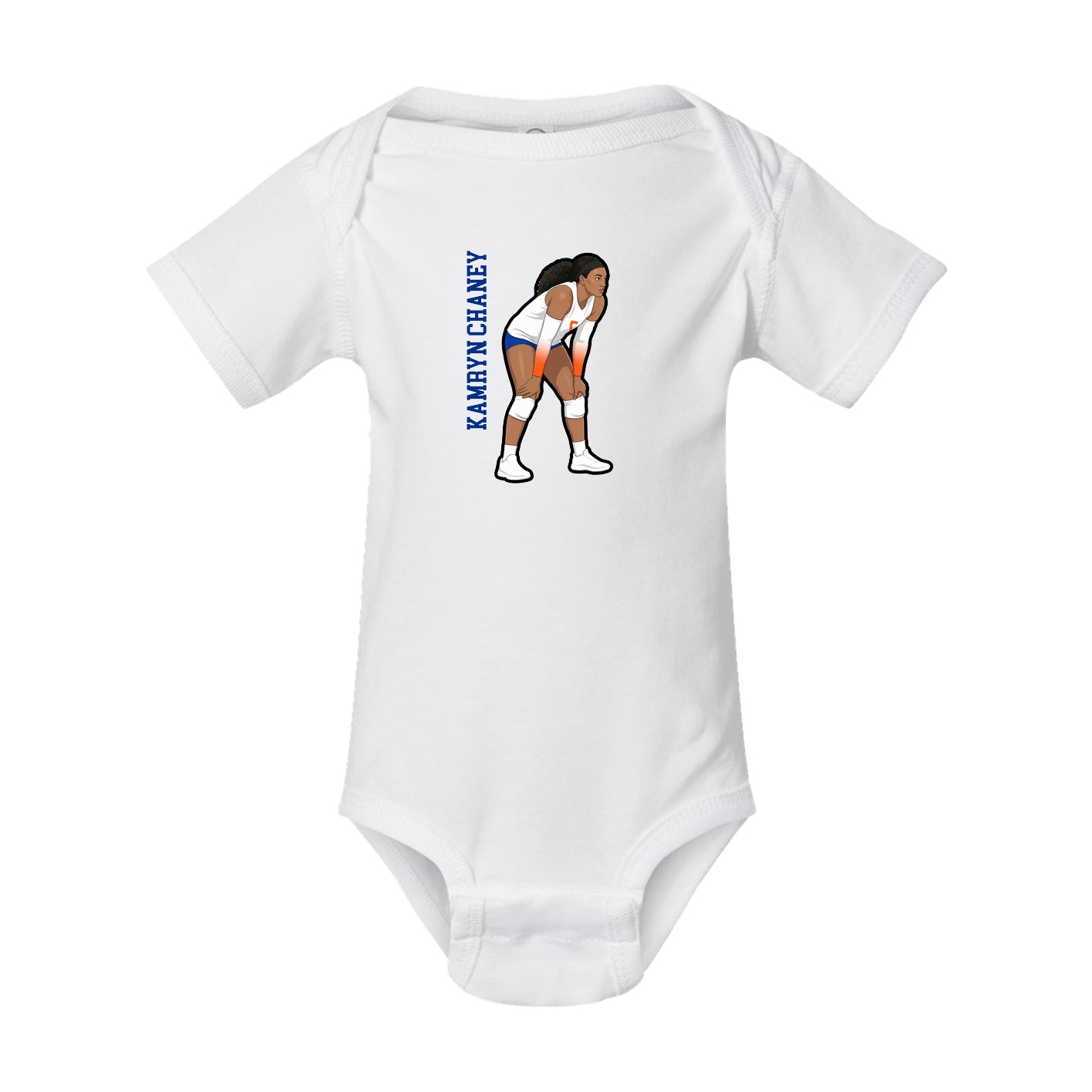 Baby Onesie — Name Vertical in White