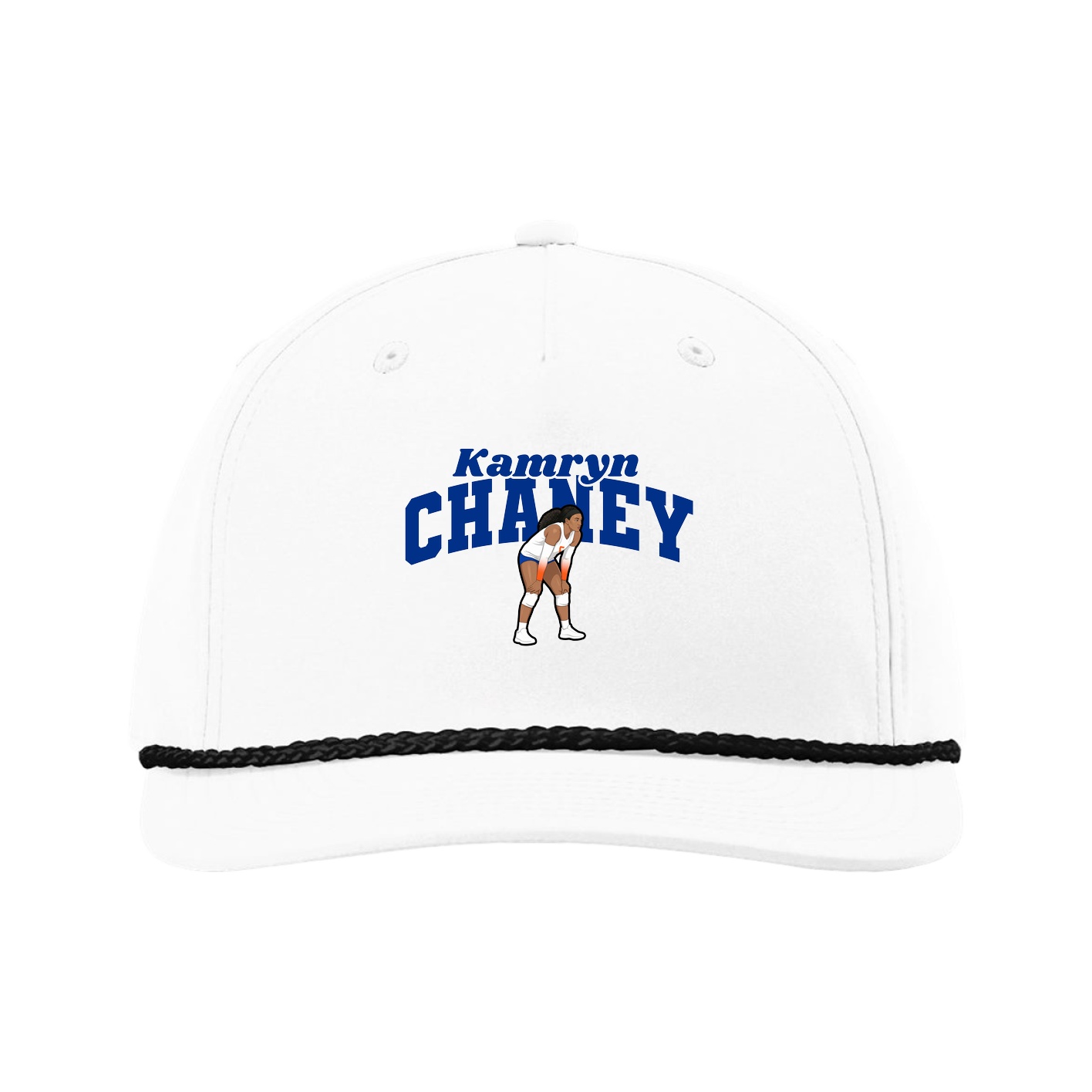 Five-Panel Classic Rope Cap — Signature Arch in White