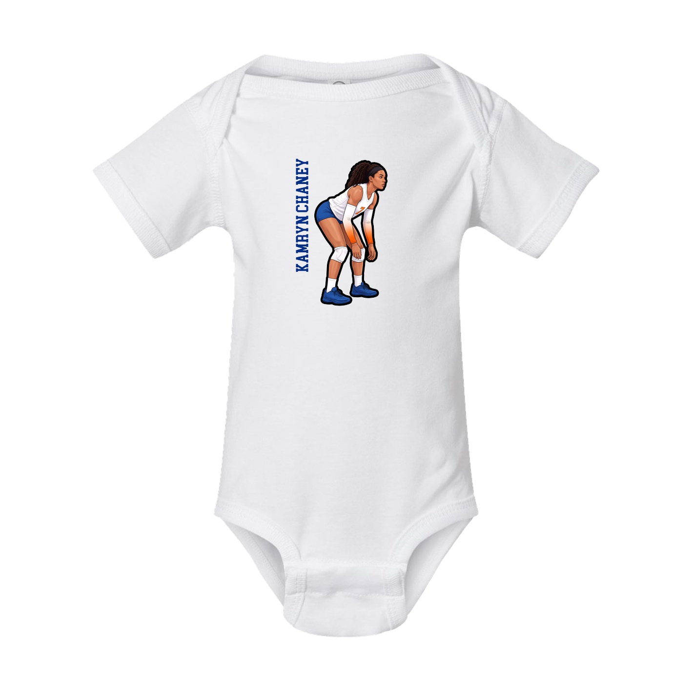 Baby Onesie — Name Vertical in White