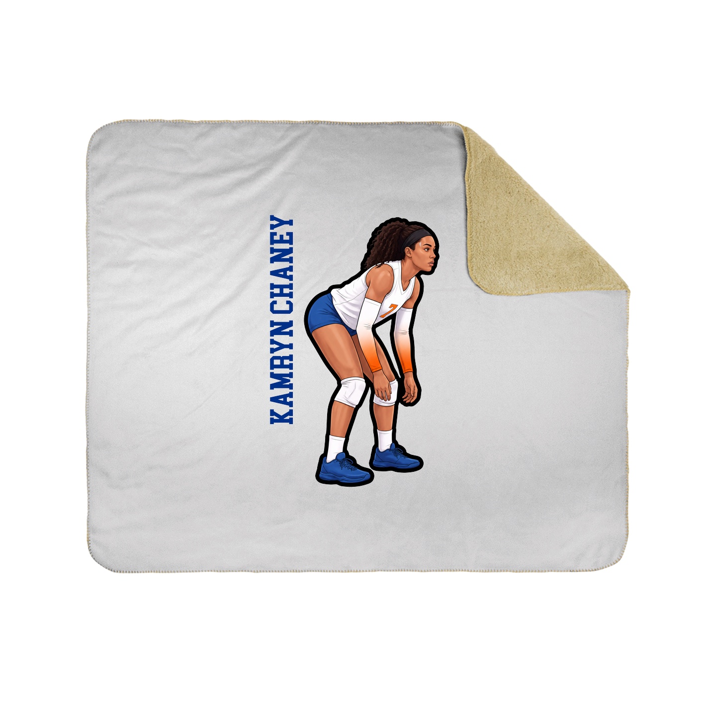 Throw Blanket — Name Vertical in White