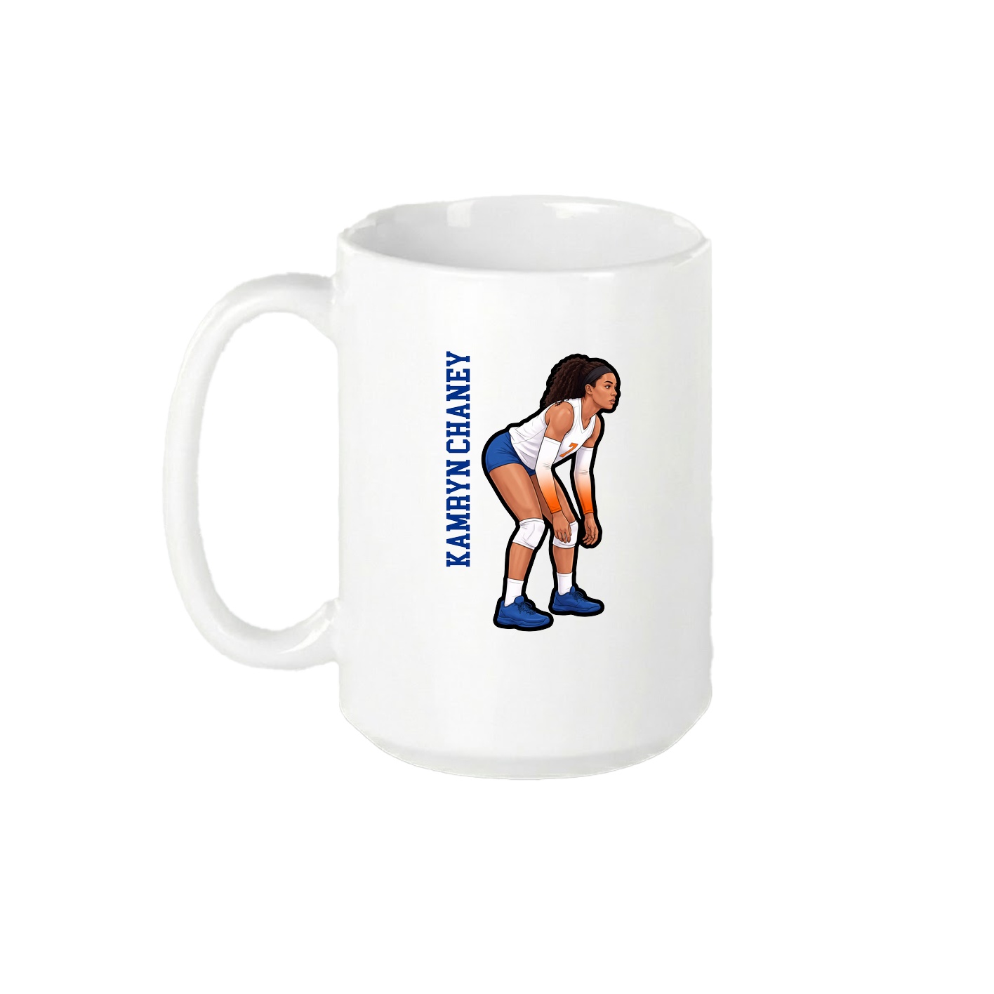 15oz Coffee Mug — Name Vertical in White