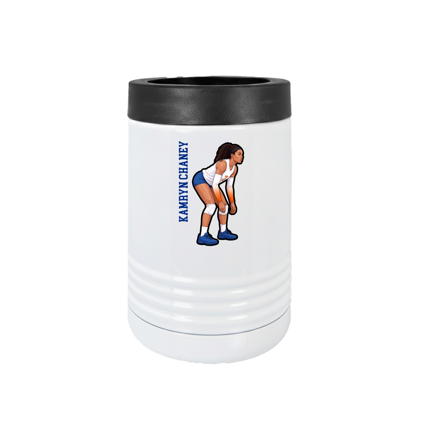Beverage Holder — Name Vertical in White