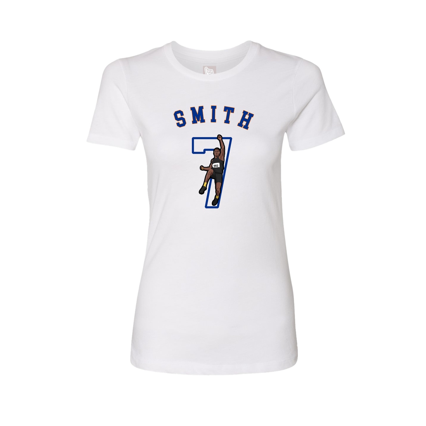 Fitted Women's Tee — Shirsey Arch in White