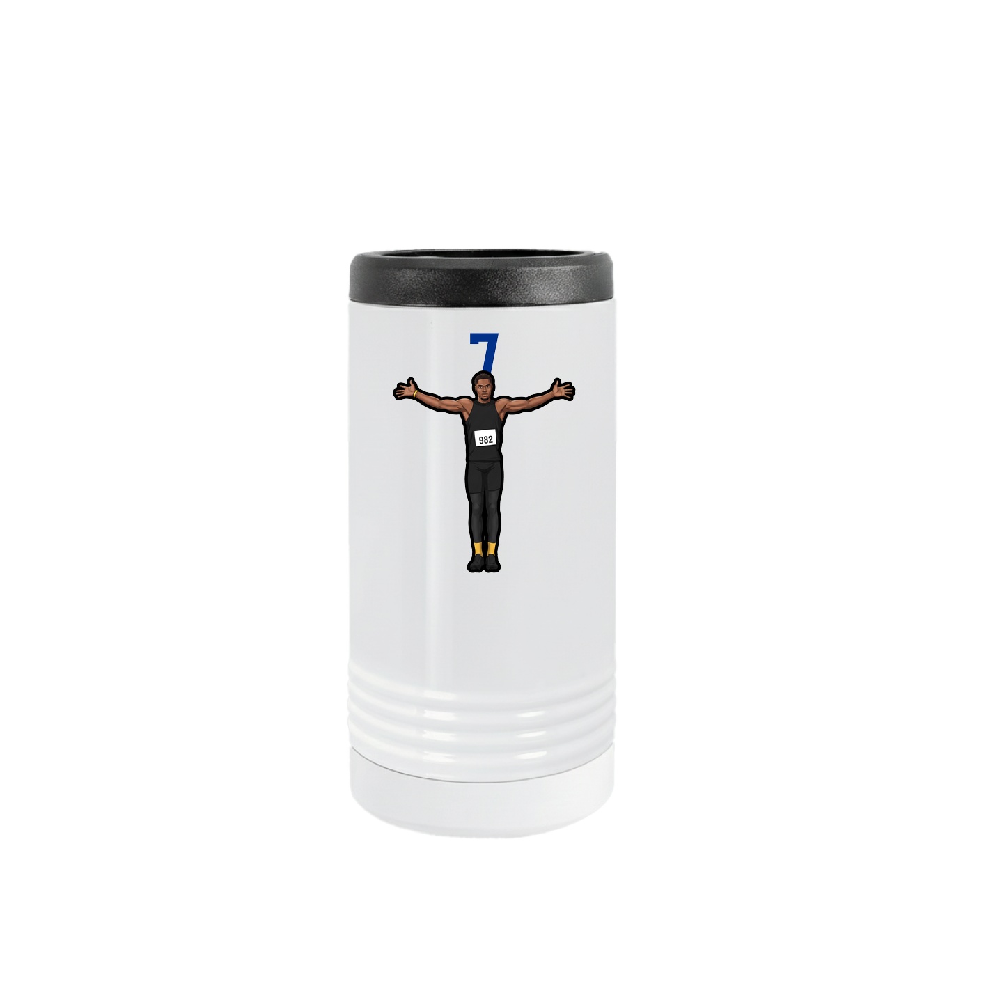 Slim Beverage Holder — Number Top in White