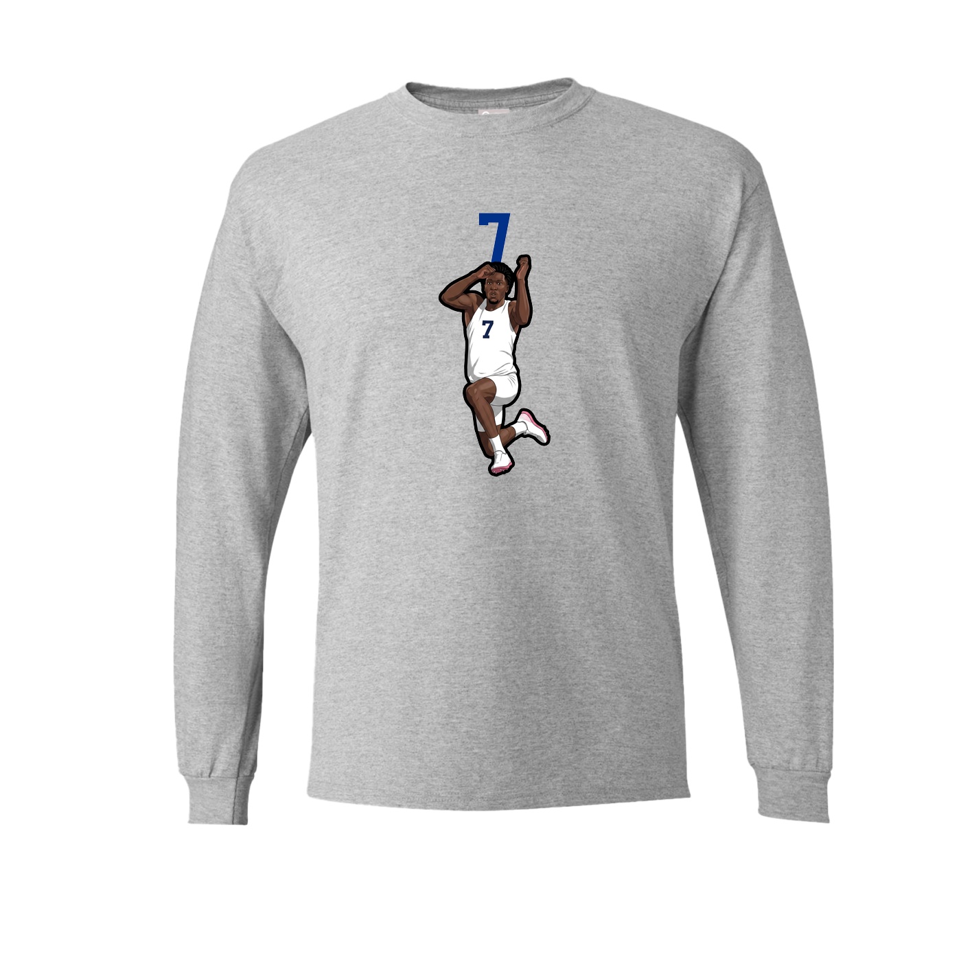 Long Sleeve Tee — Number Top in Grey