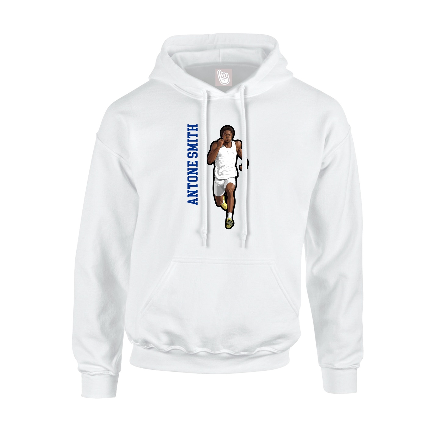 Hoodie — Name Vertical in White
