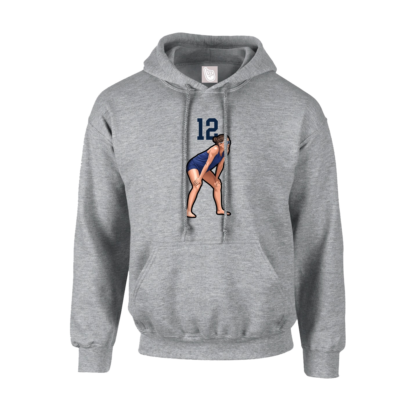 Hoodie — Number Top in Grey