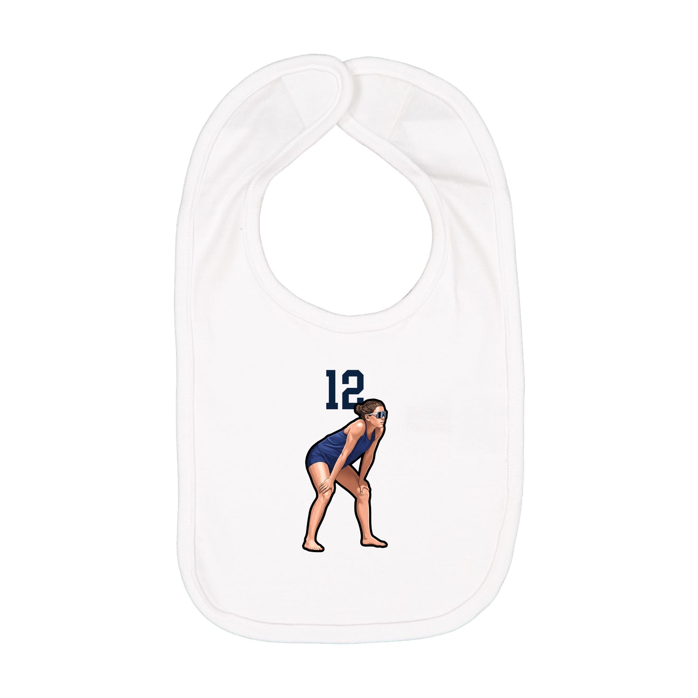 Infant Bib — Number Top in White