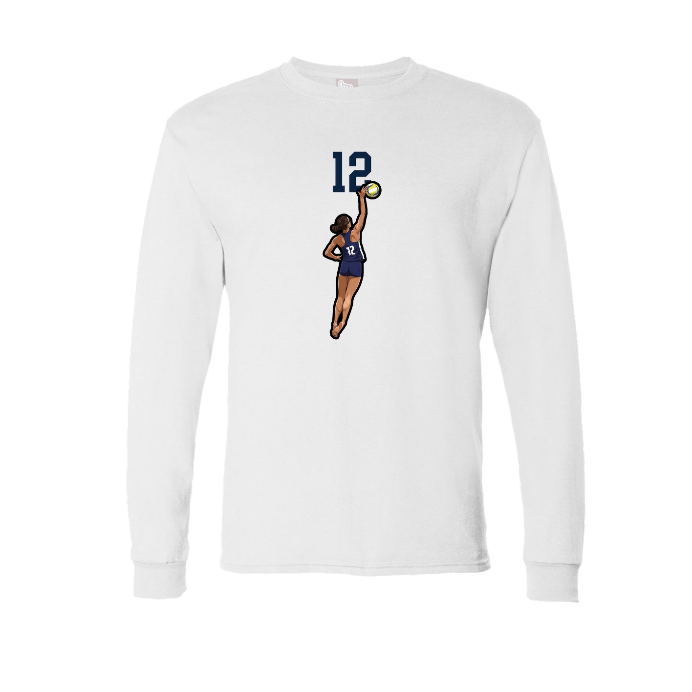 Long Sleeve Tee — Number Top in White