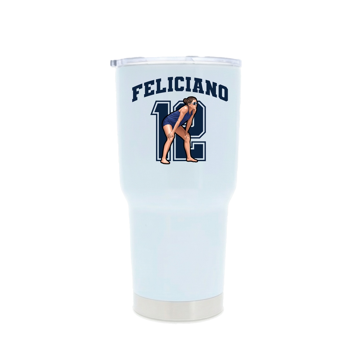 30oz Stainless Steel Tumbler — Number in White