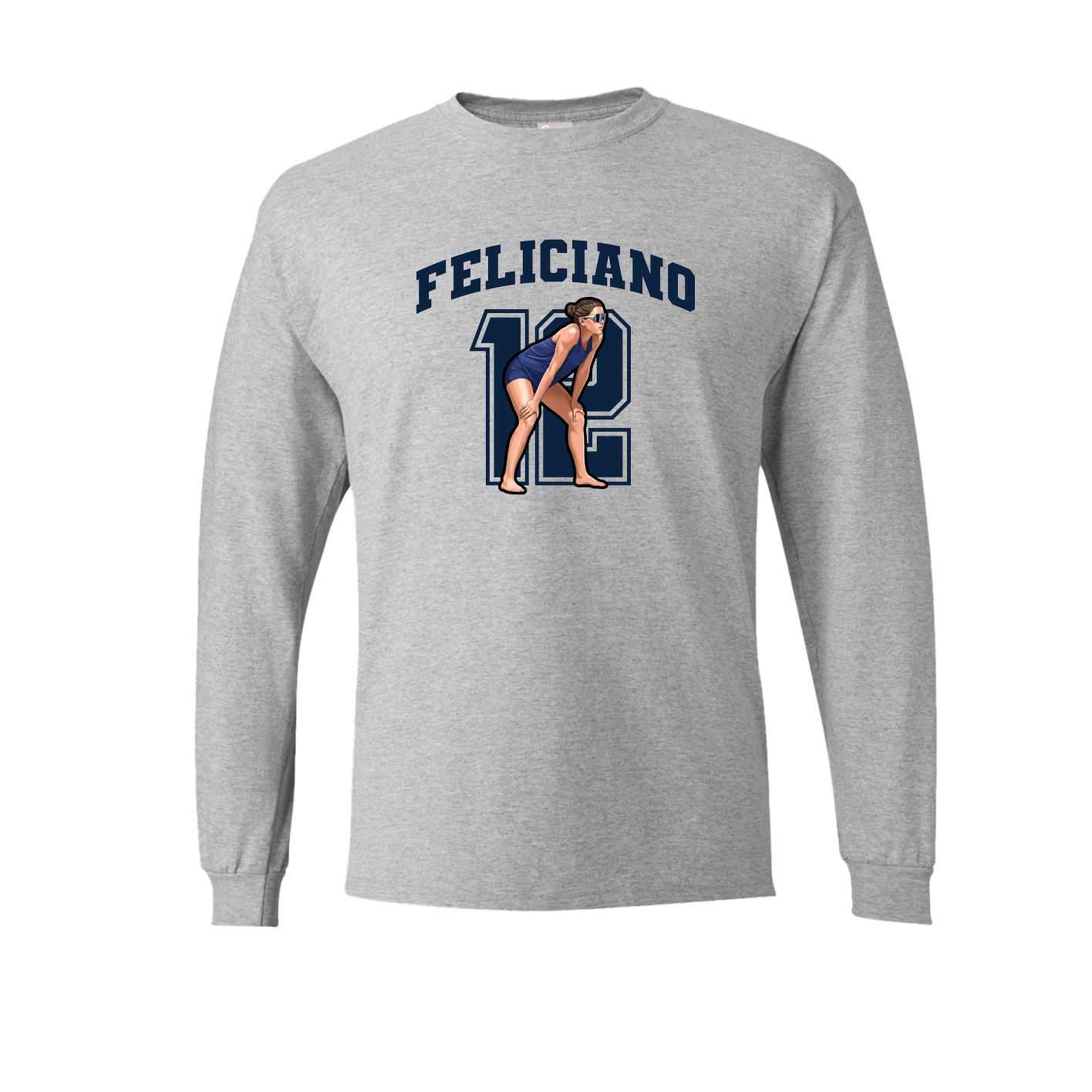 Long Sleeve Tee — Number in Grey