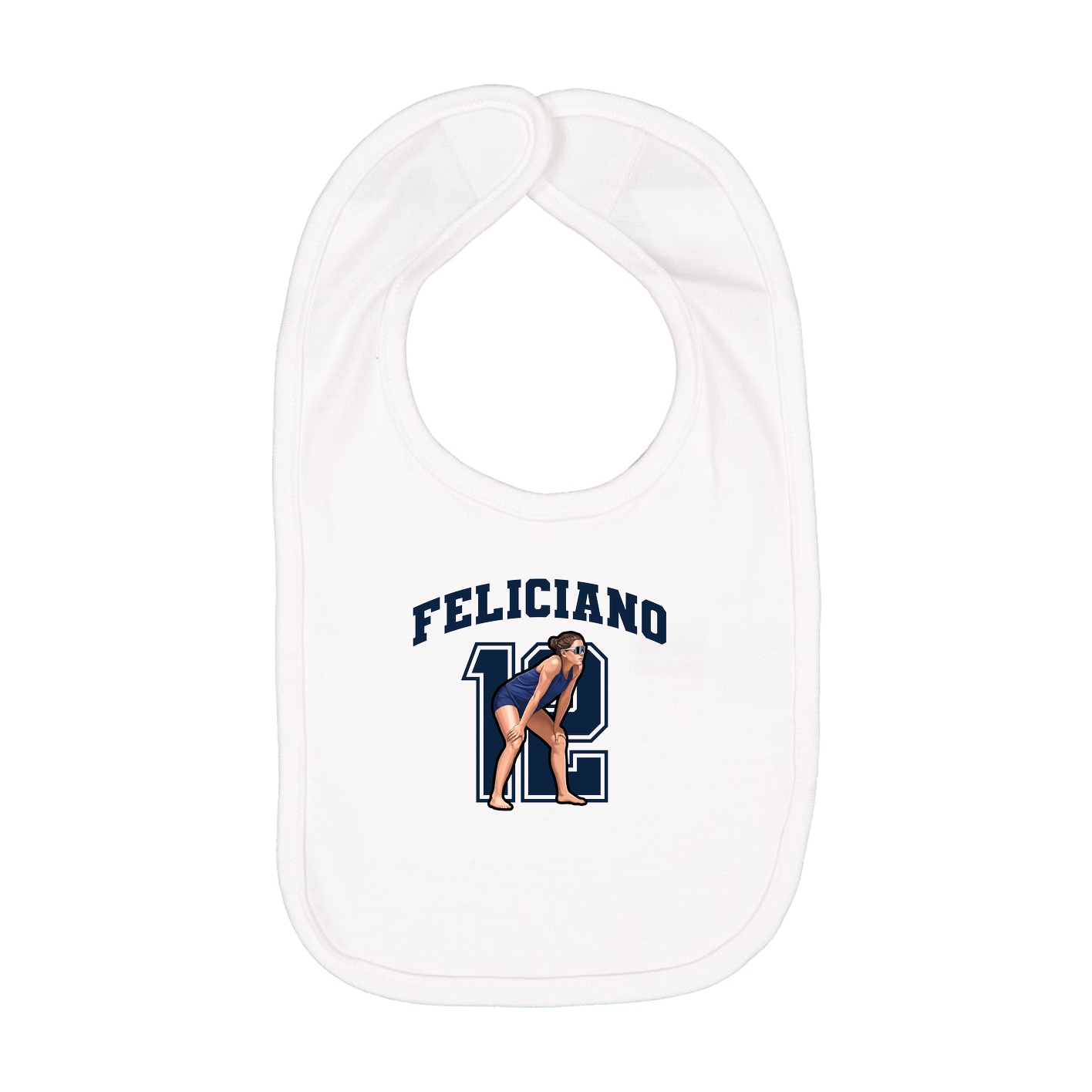 Infant Bib — Number in White