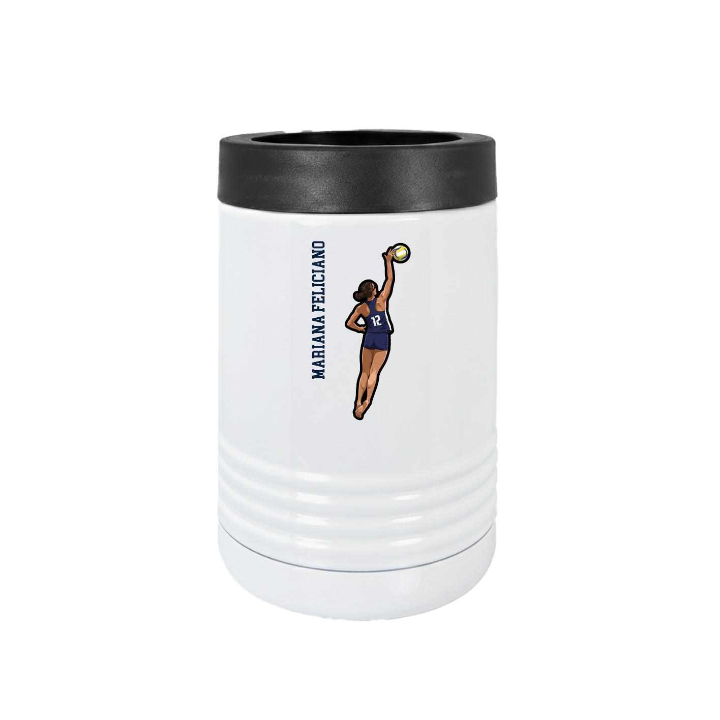 Beverage Holder — Name Vertical in White