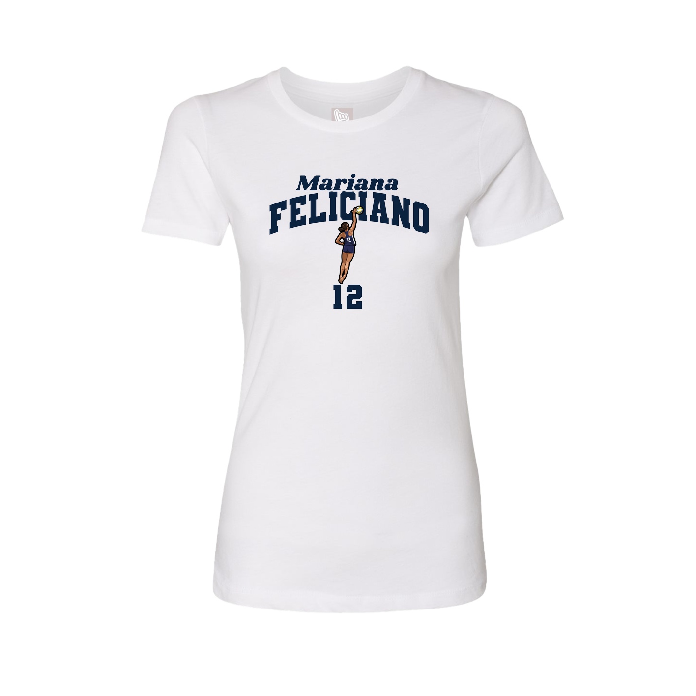 Fitted Women's Tee — Signature Arch in White
