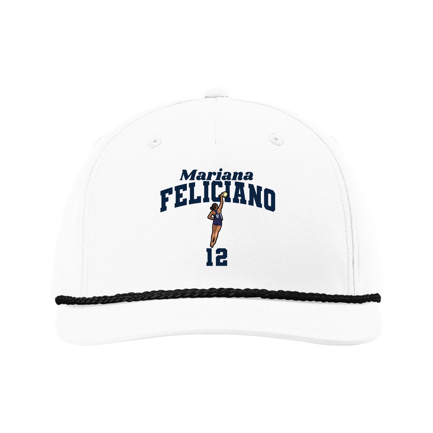 Five-Panel Classic Rope Cap — Signature Arch in White