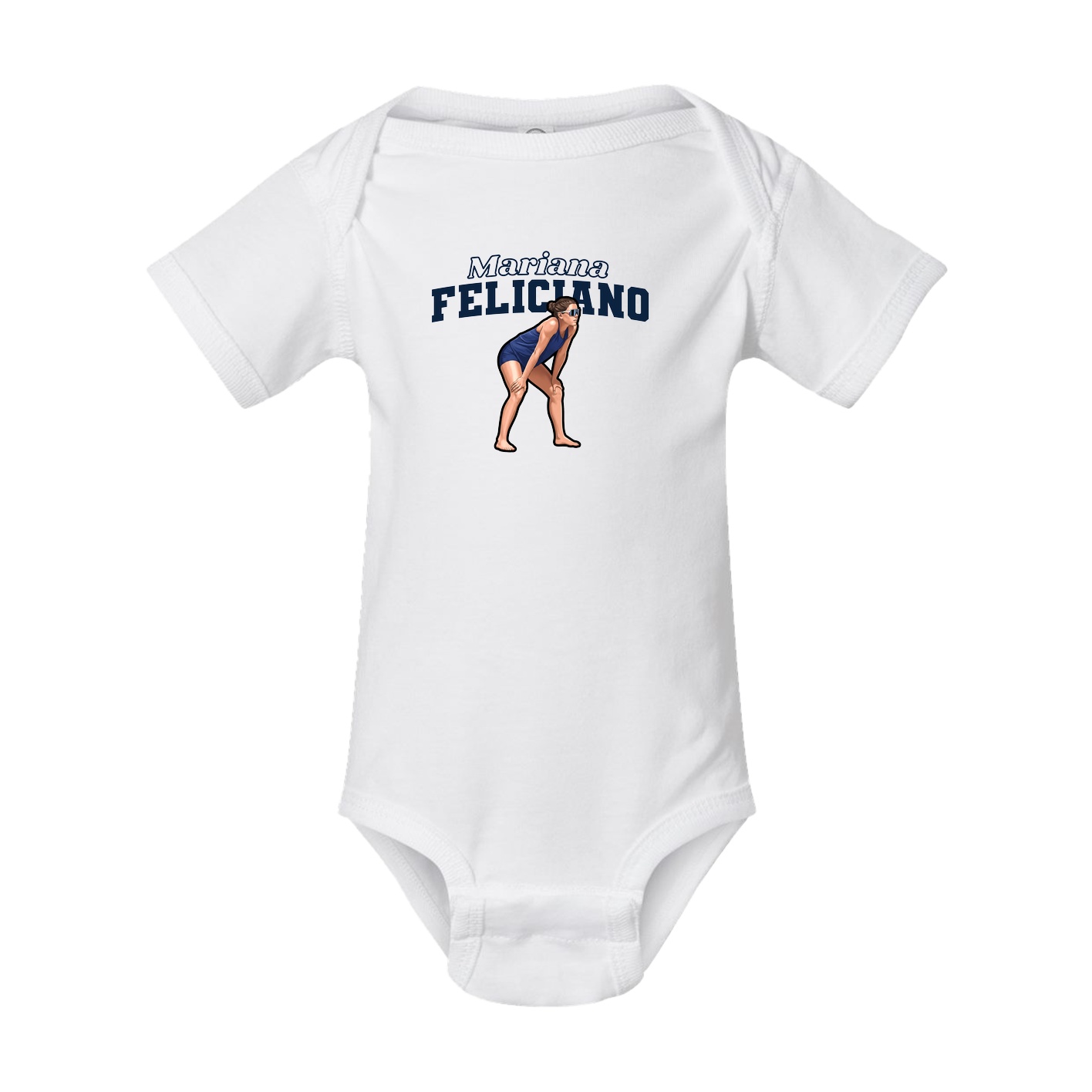 Baby Onesie — Name Arch in White