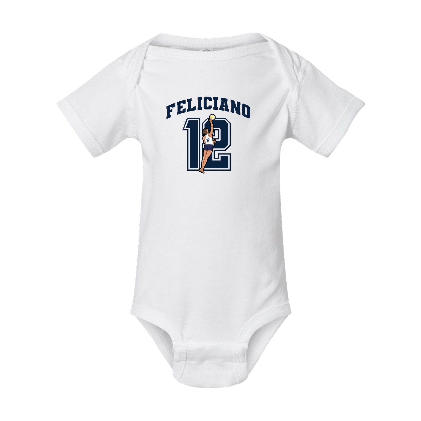Baby Onesie — Number in White