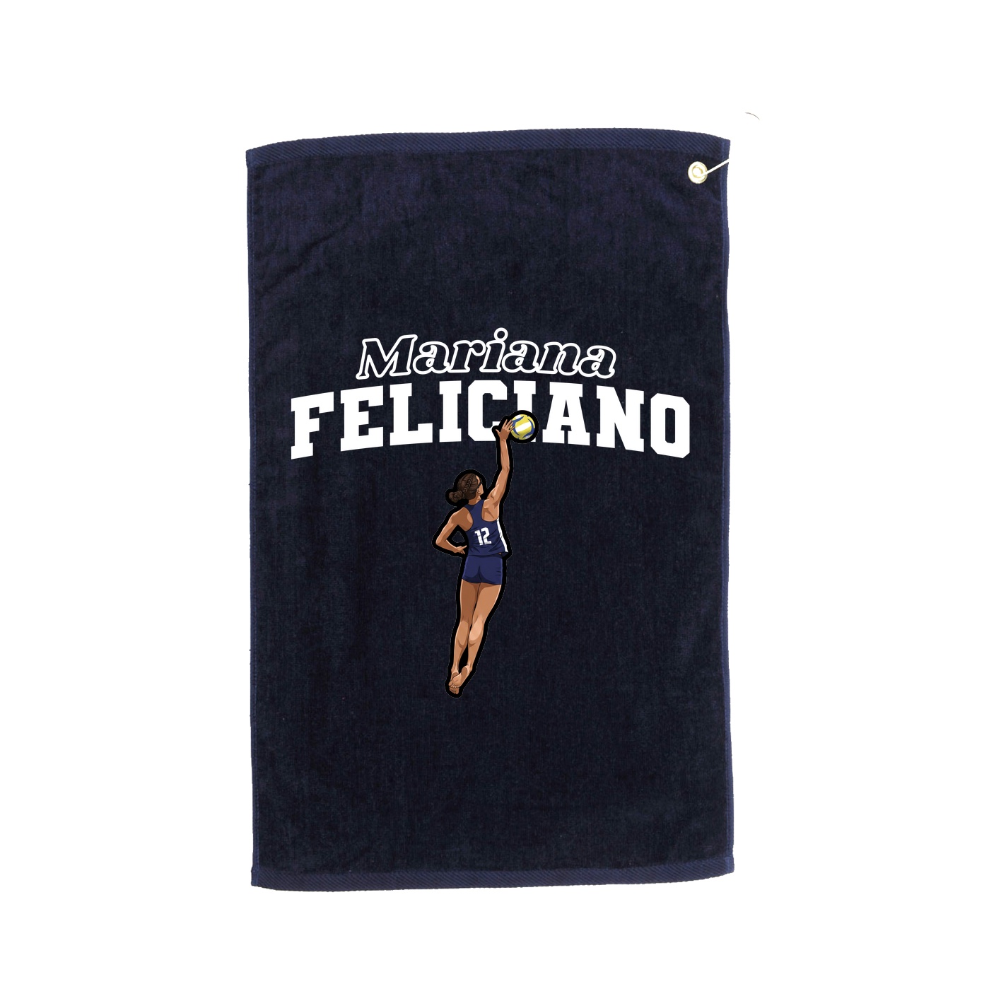 Golf Towel — Name Arch in Navy