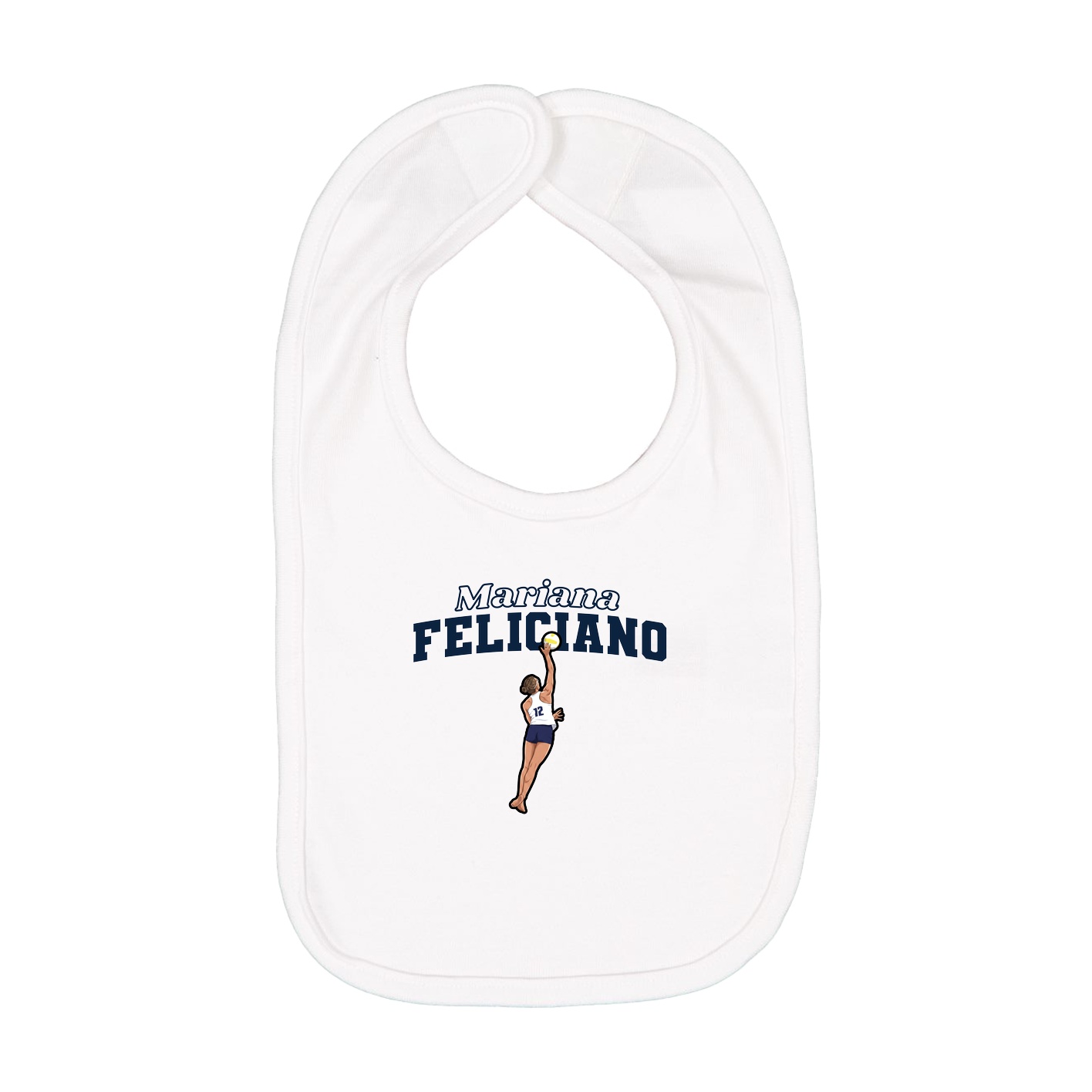 Infant Bib — Name Arch in White