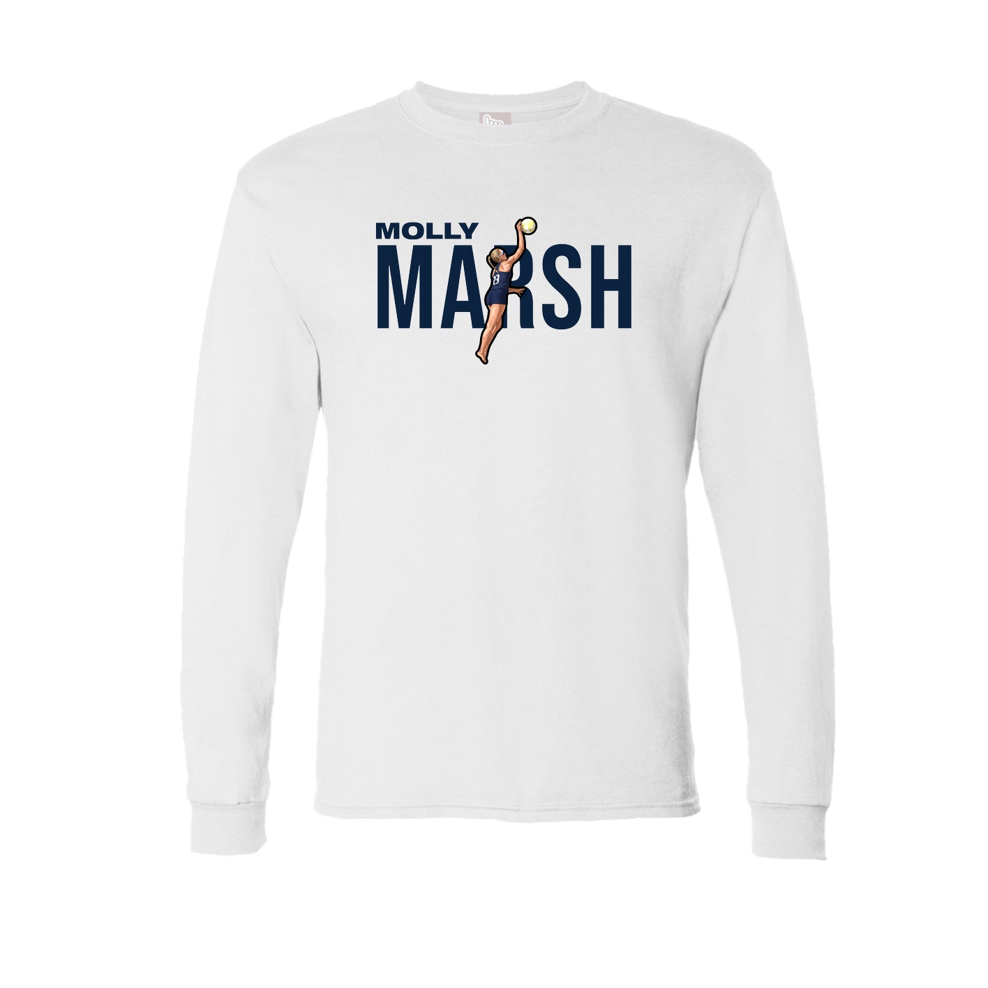 Long Sleeve Tee — Player Name in White