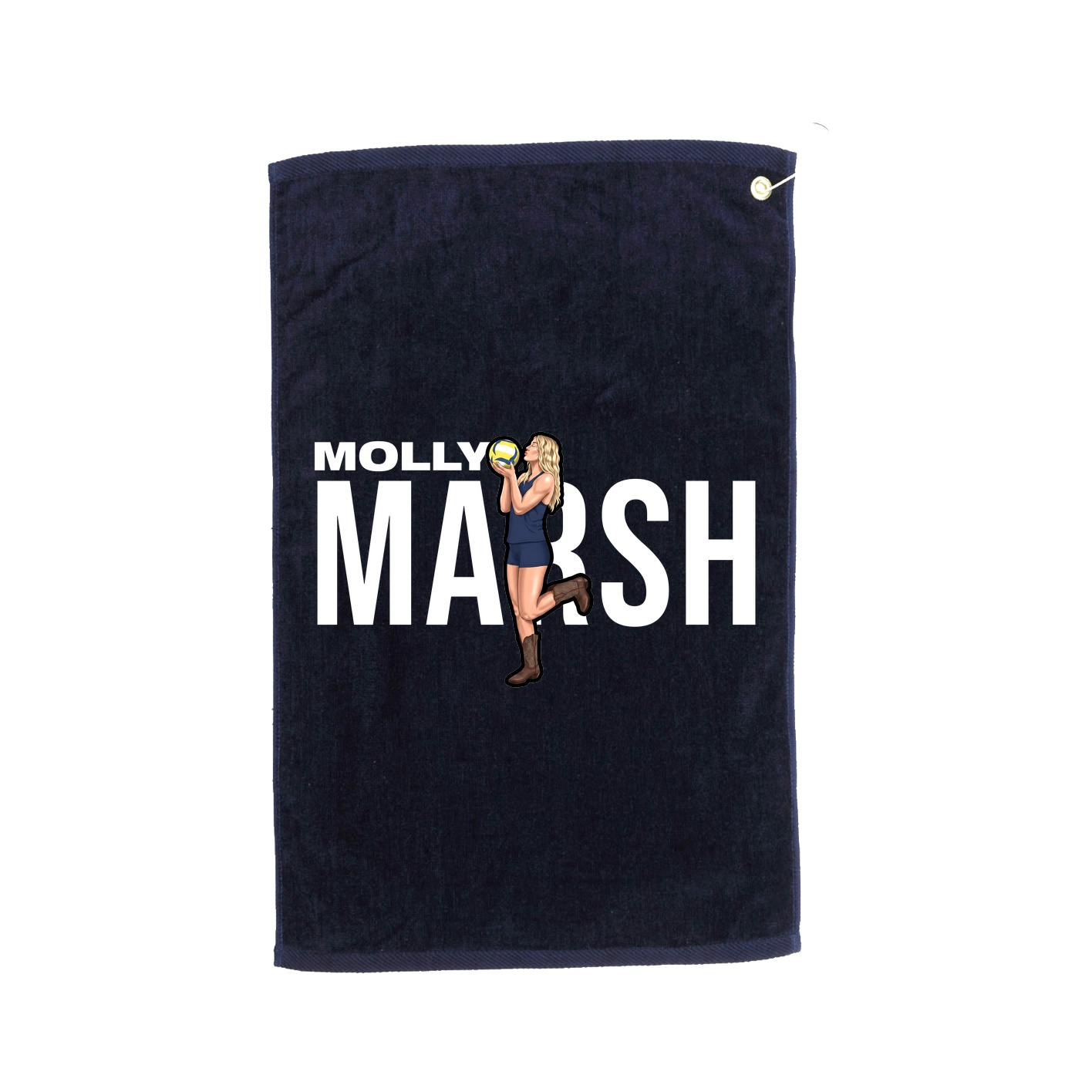 Golf Towel — Player Name in Navy