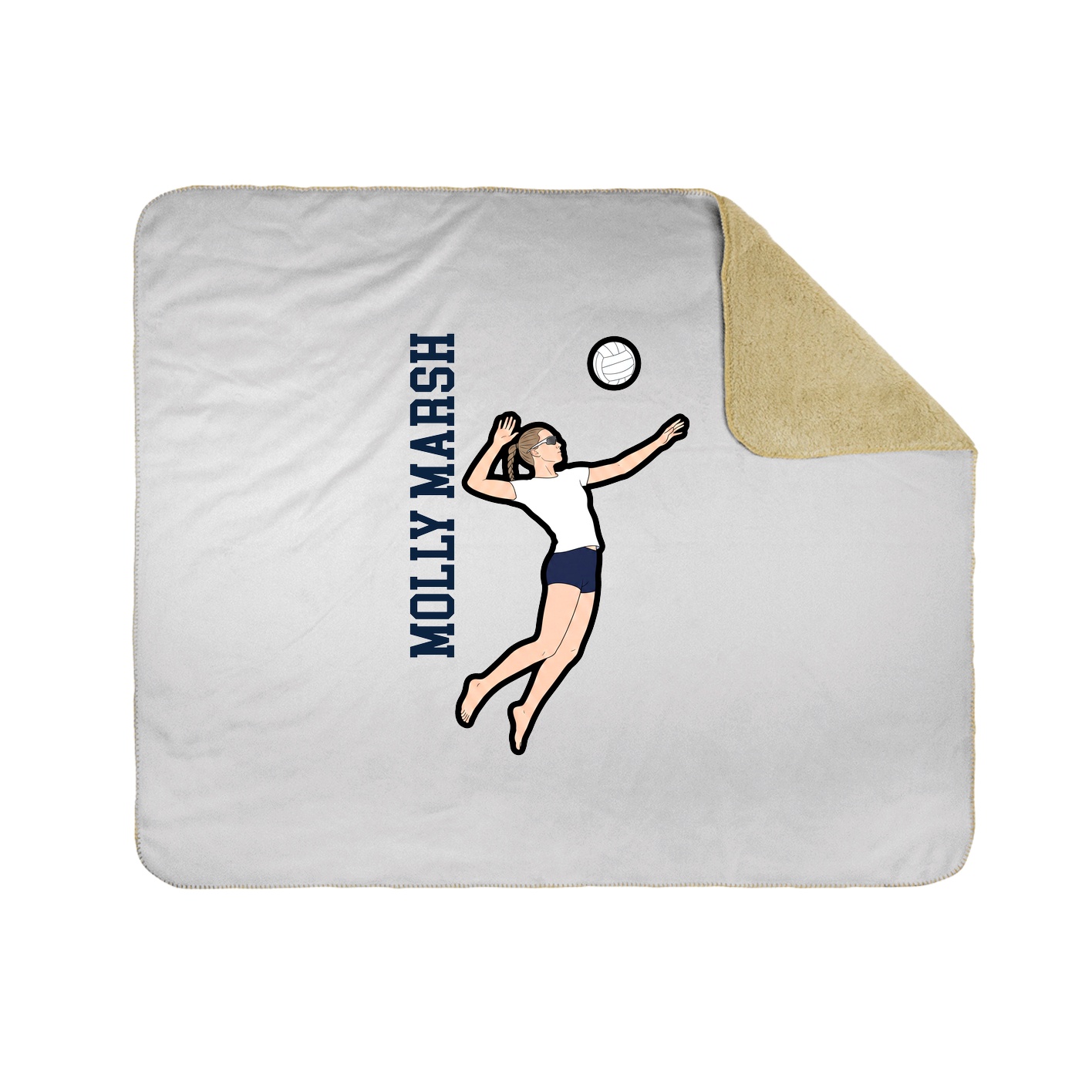 Throw Blanket — Name Vertical in White