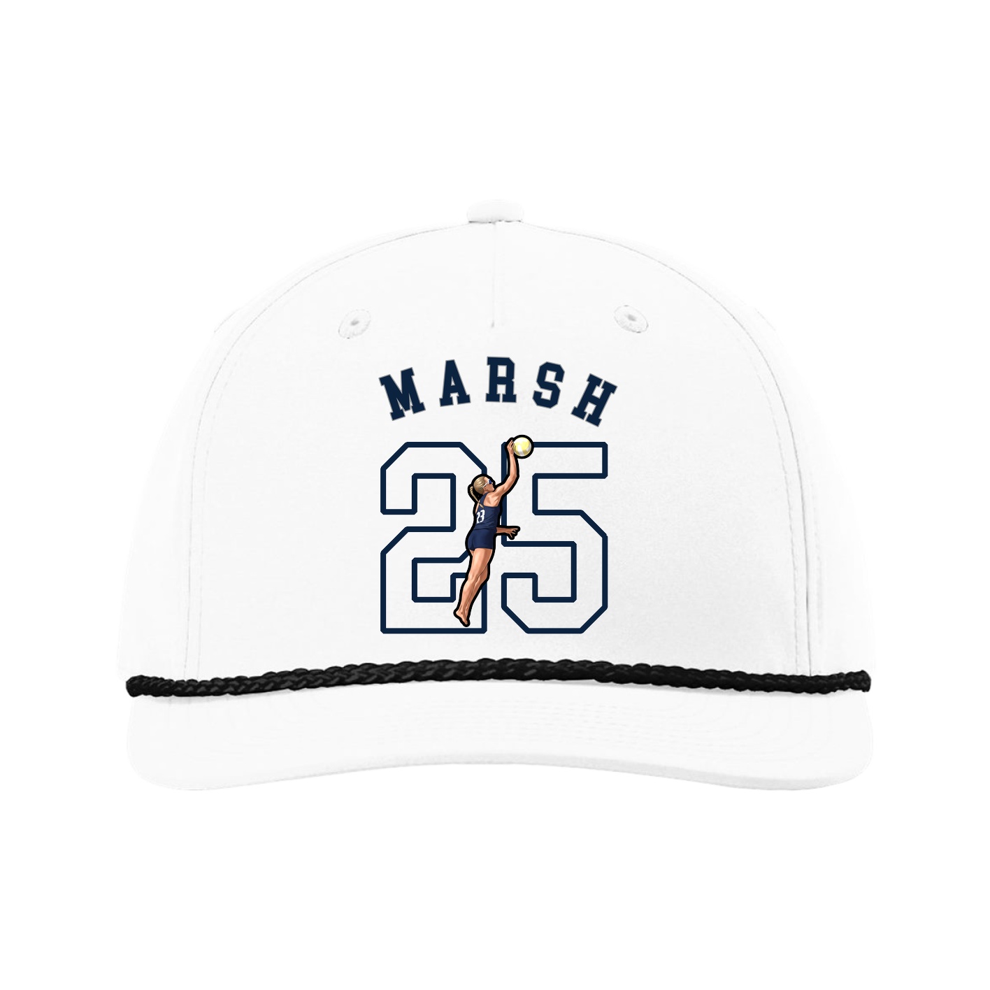 Five-Panel Classic Rope Cap — Shirsey Arch in White