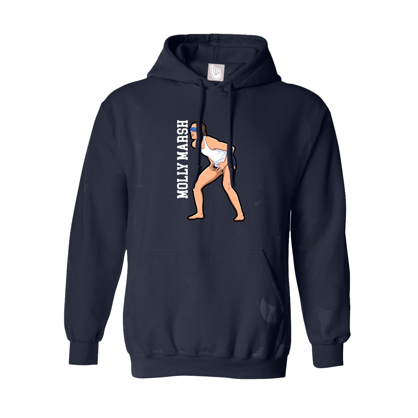 Hoodie — Name Vertical in Navy