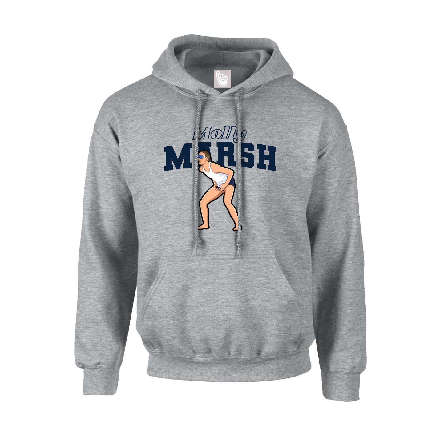 Hoodie — Name Arch in Grey