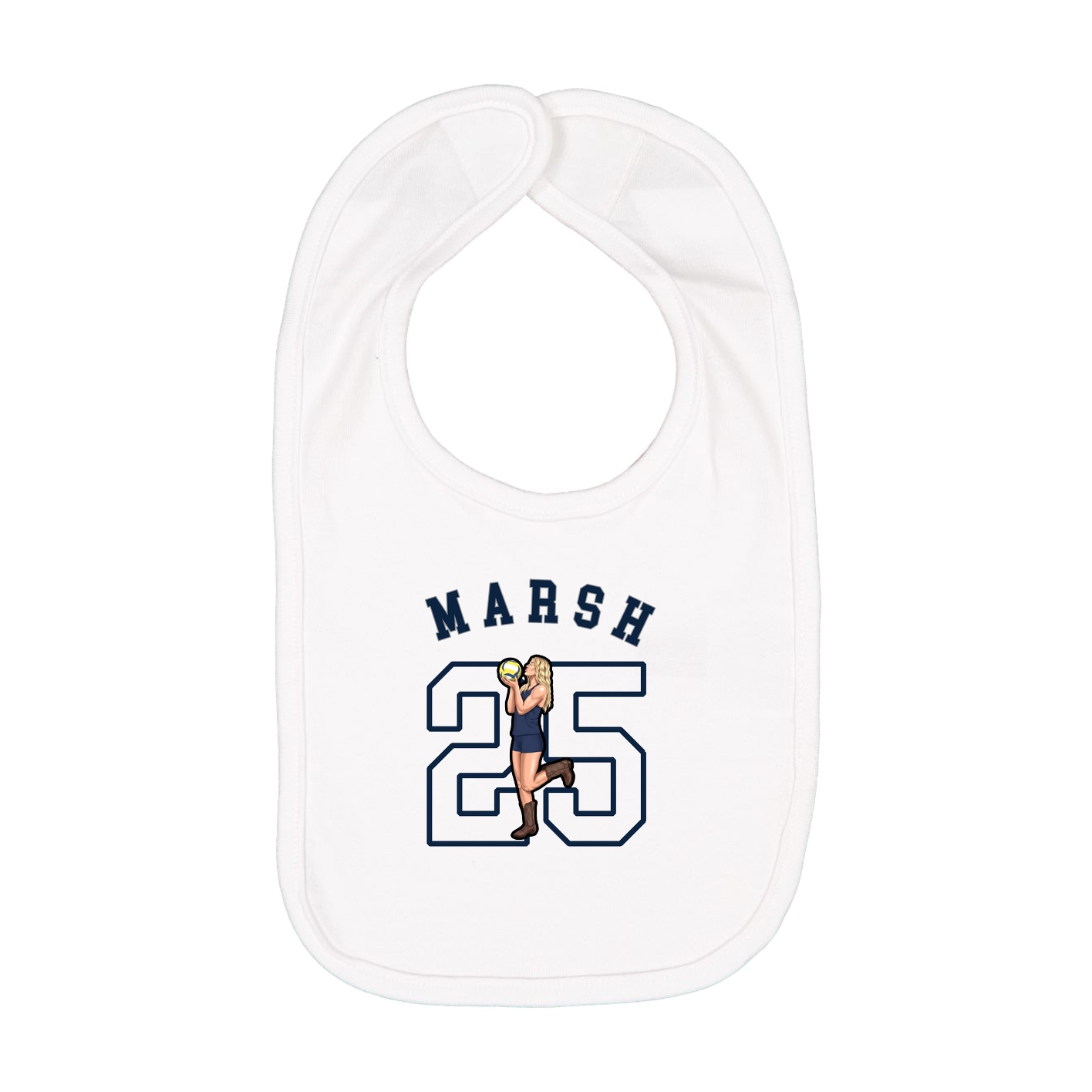 Infant Bib — Shirsey Arch in White
