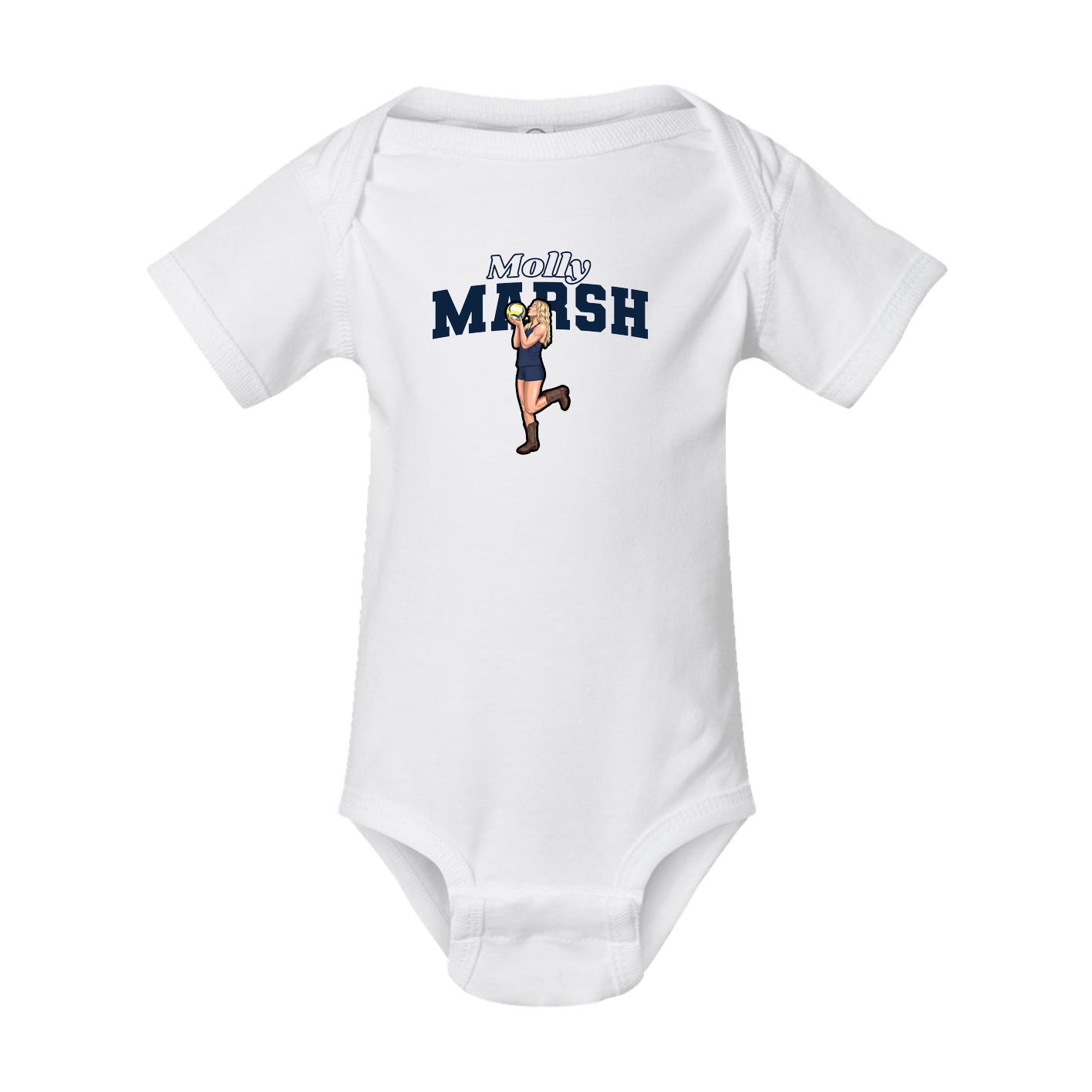 Baby Onesie — Name Arch in White
