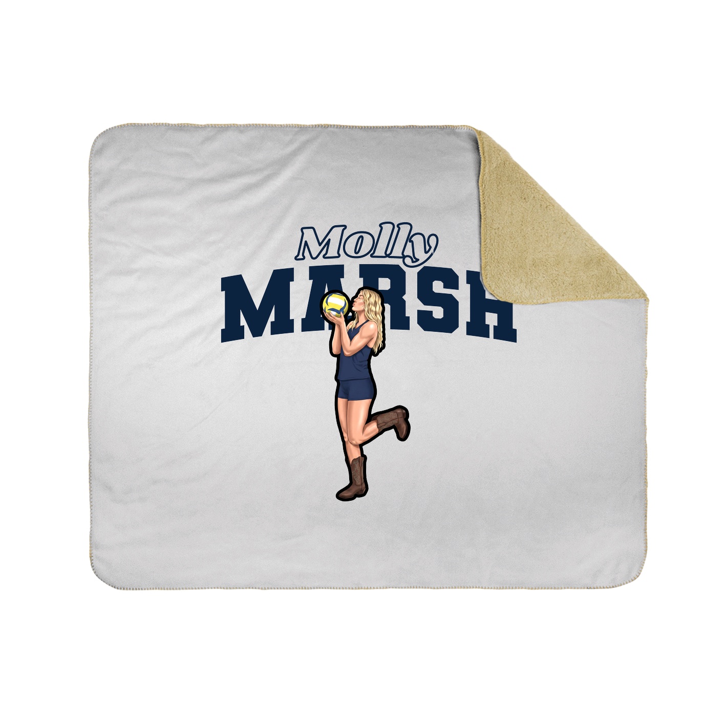 Throw Blanket — Name Arch in White
