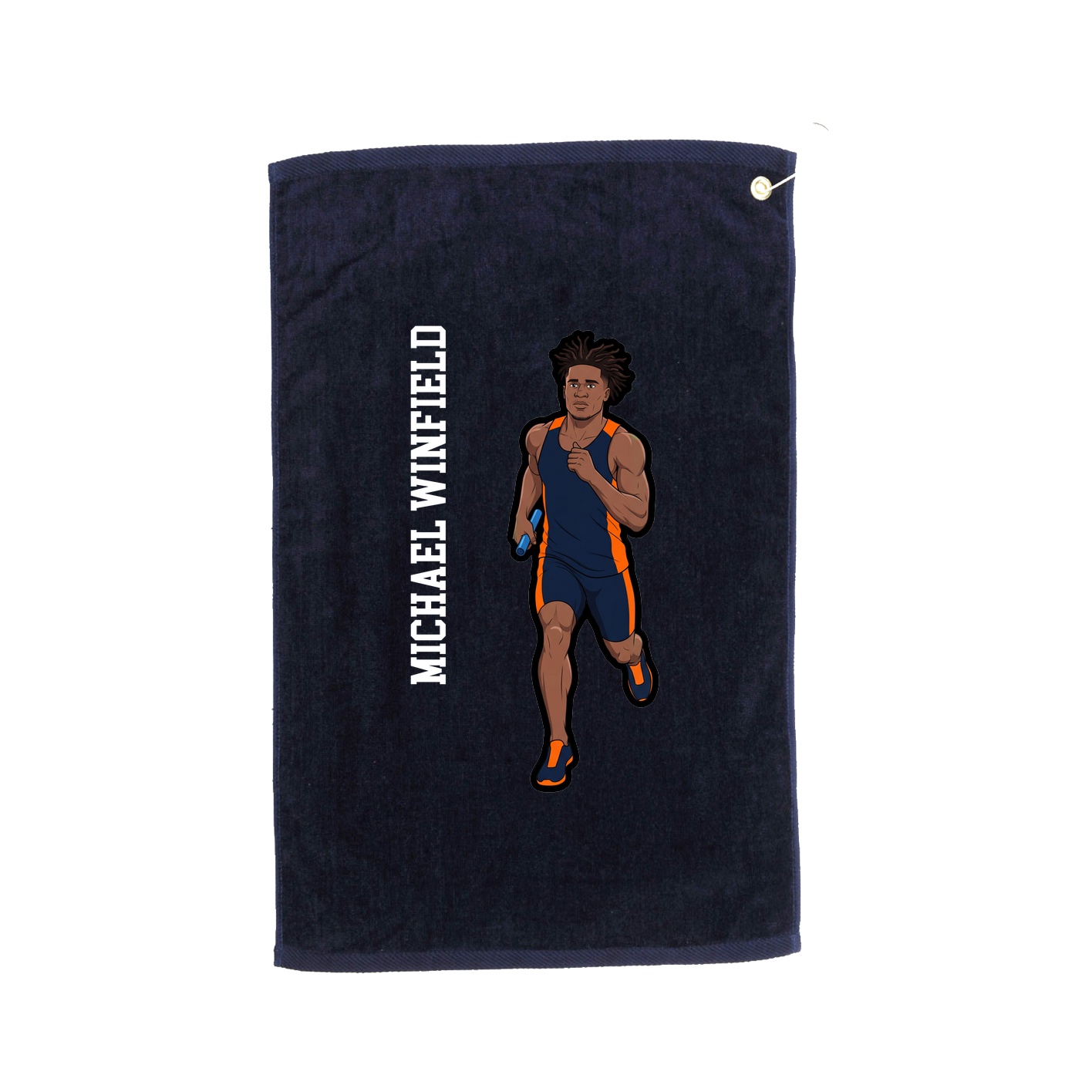 Golf Towel — Name Vertical in Navy
