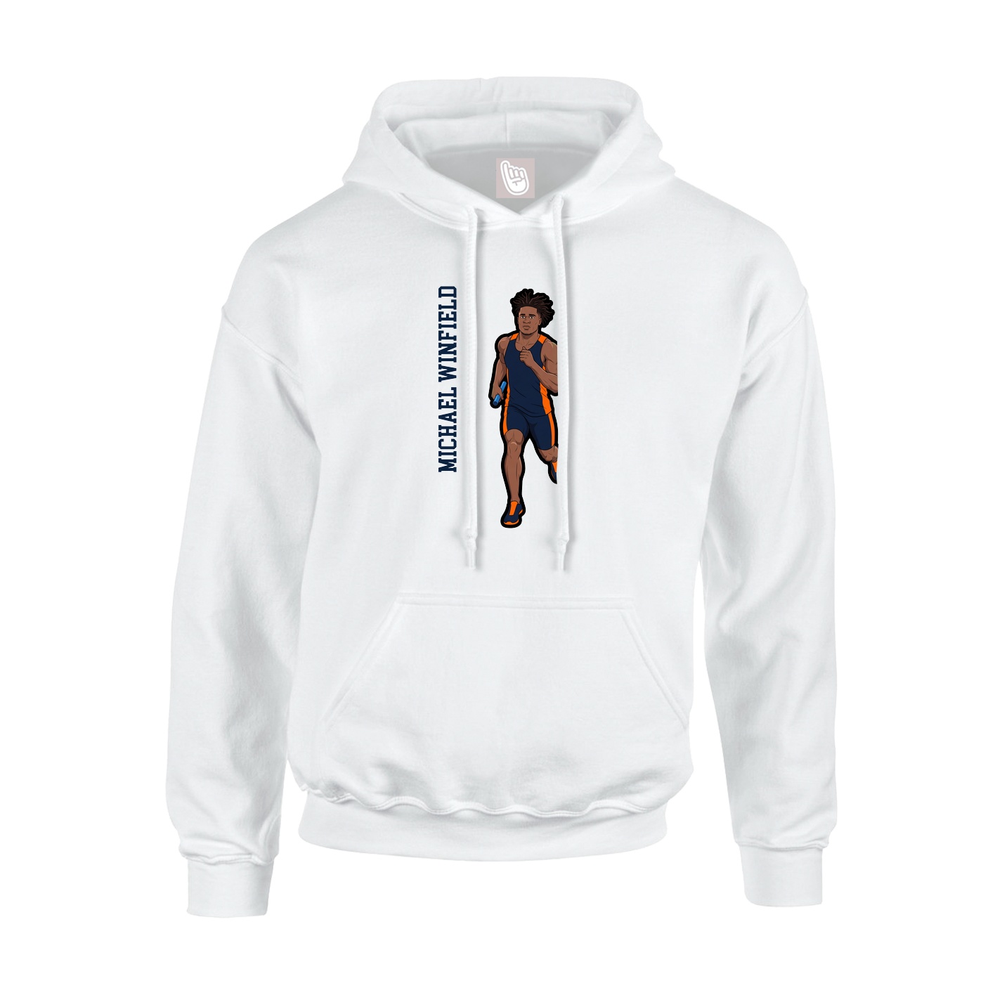 Youth Hoodie — Name Vertical in White