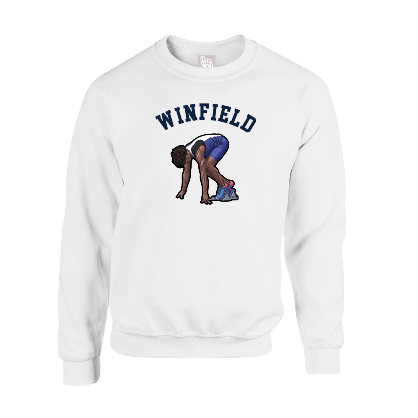 Fleece Crew — Shirsey Arch in White