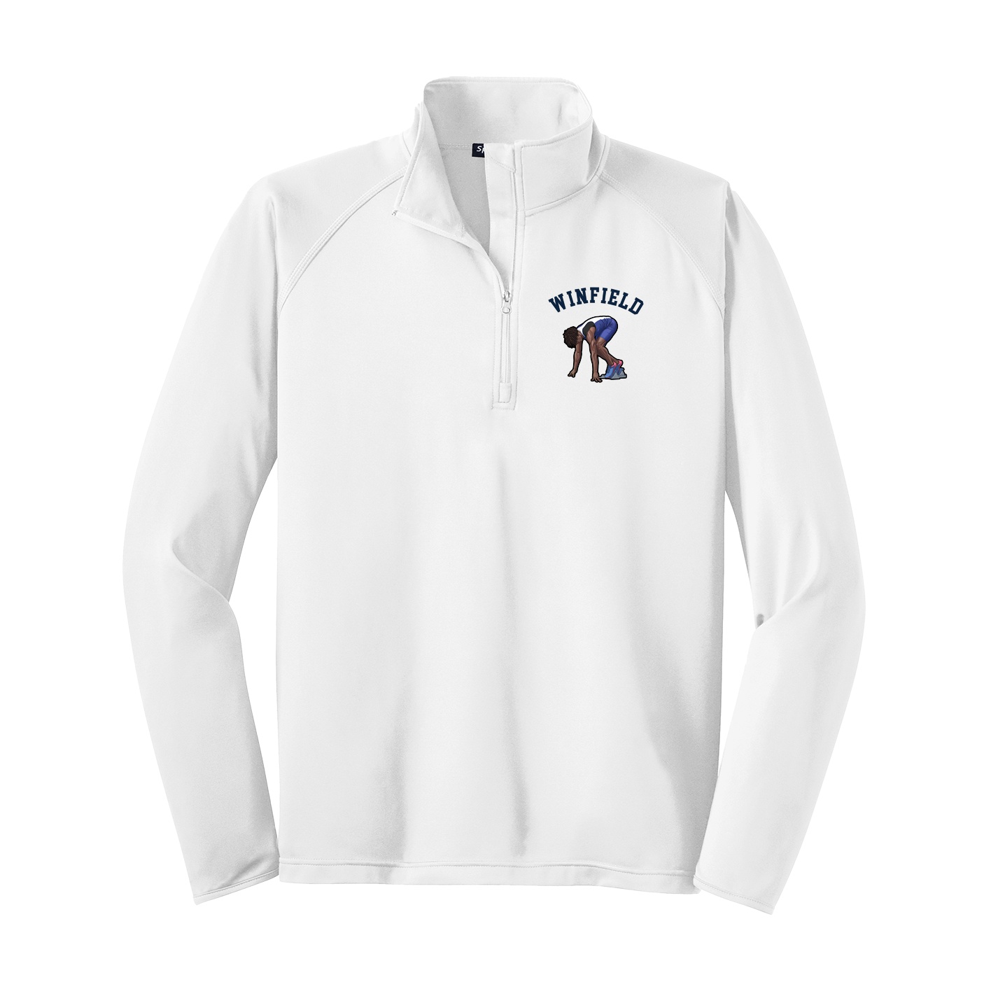 Q-Zip Pullover — Shirsey Arch in White