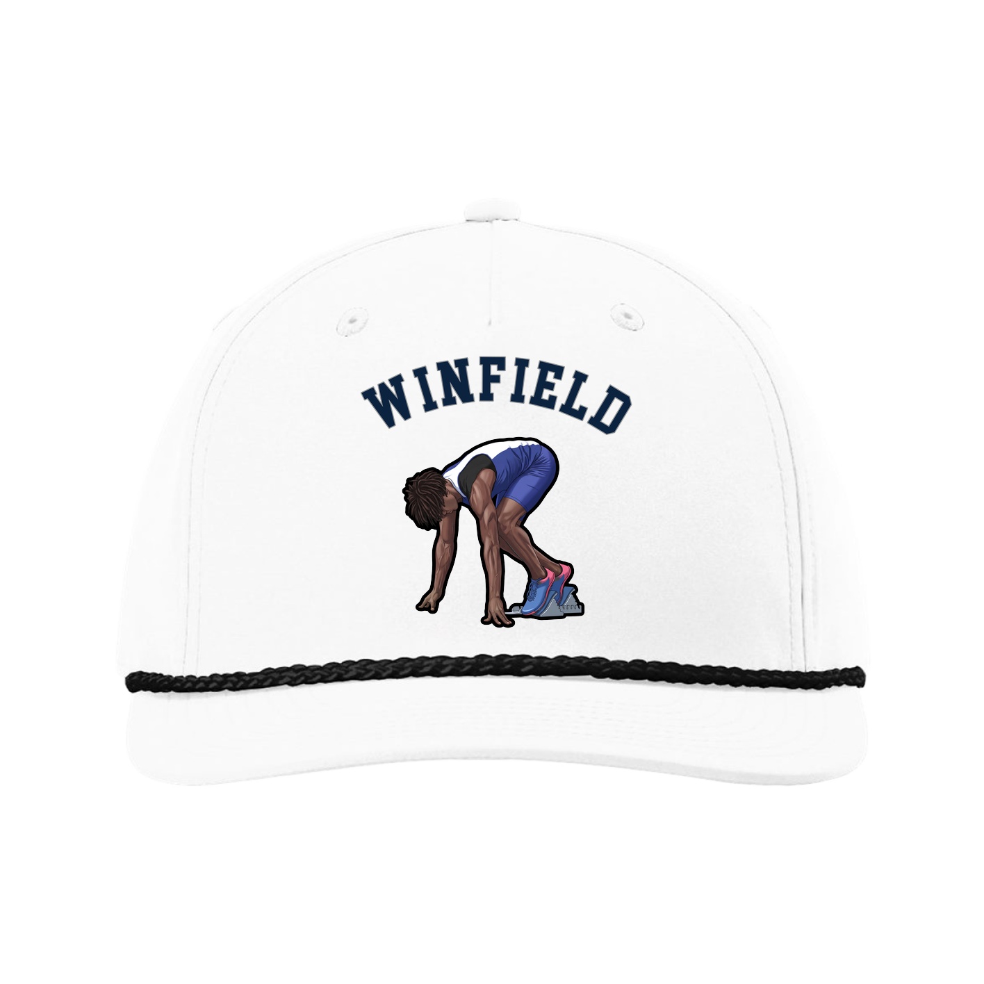 Five-Panel Classic Rope Cap — Shirsey Arch in White